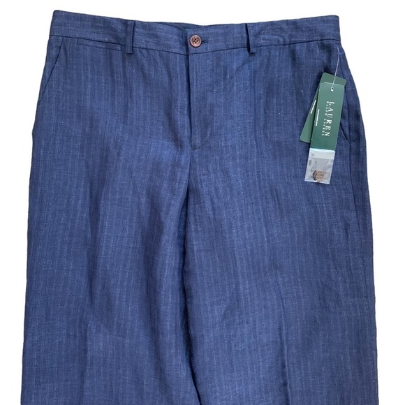 Lauren Ralph Lauren New With Tags The Andover Modern Wide Leg Pant 100% Linen - Picture 3 of 11
